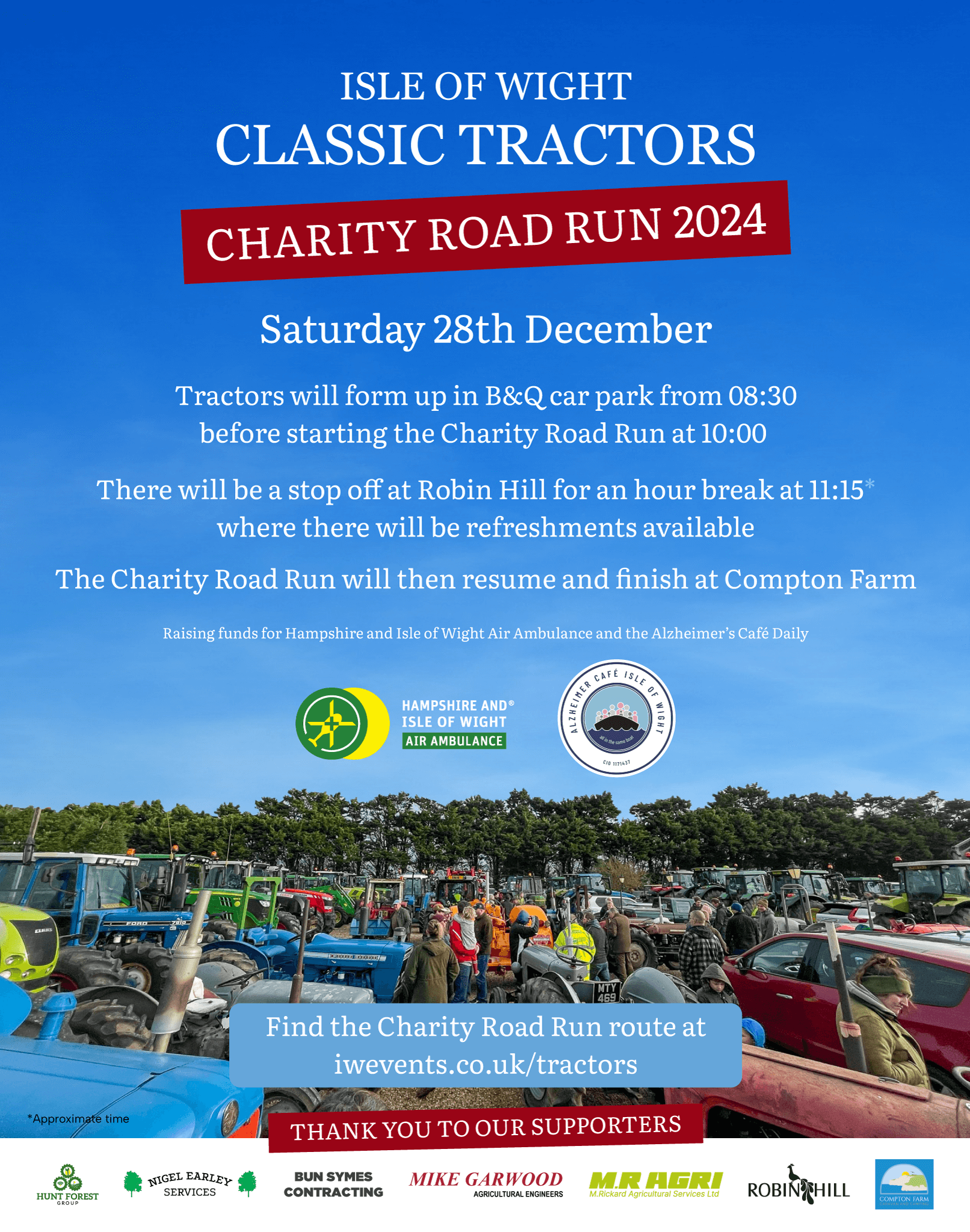 Isle of Wight Classic Tractors Charity Road Run 2024 Poster